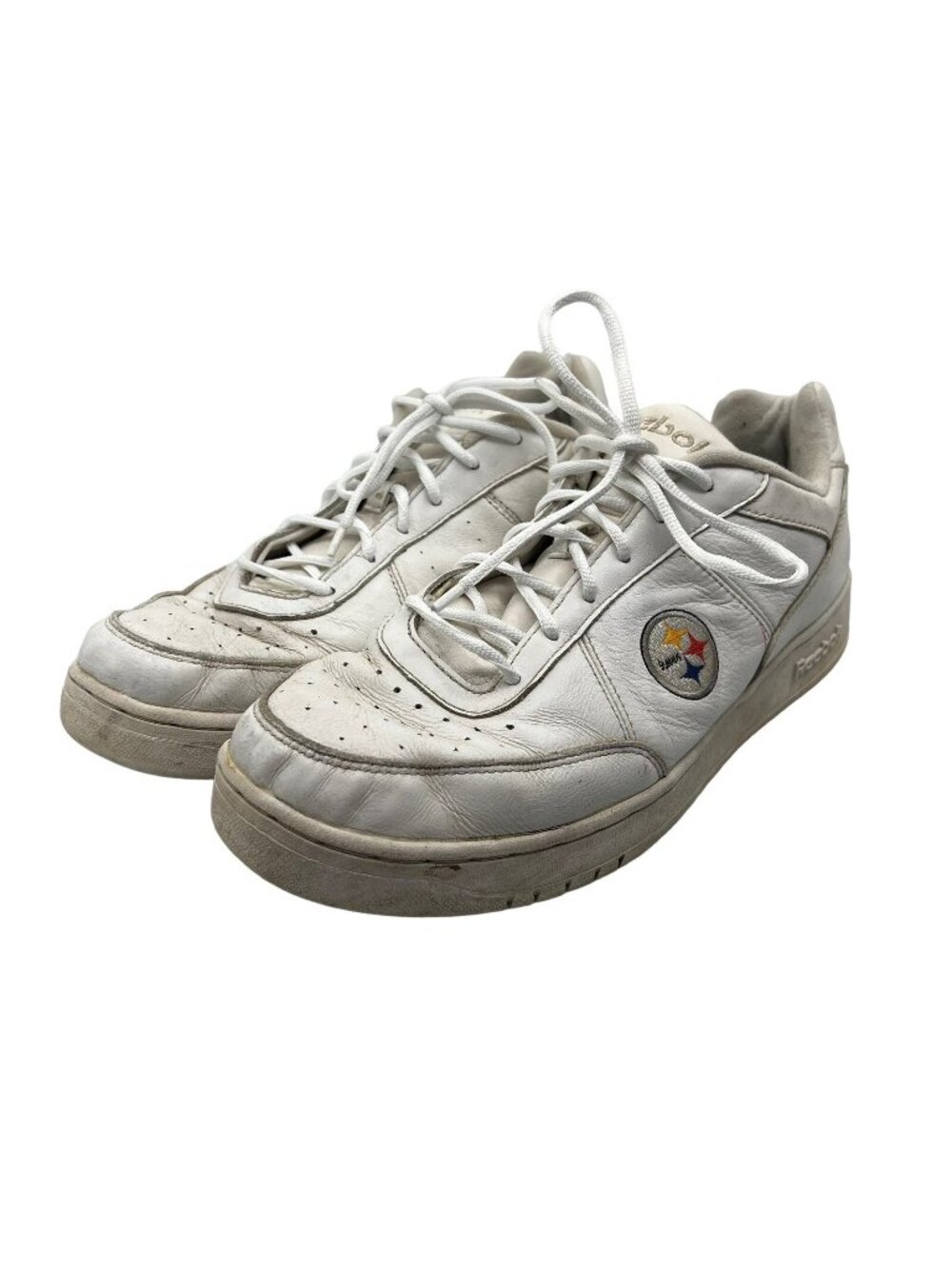 Pittsburgh Steelers Reebok Men's 14 White Athletic Sneakers Shoes Logo NFL RBK